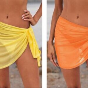 SHEIN Royal Blue, yellow, orange Women's Swim Sarong x3